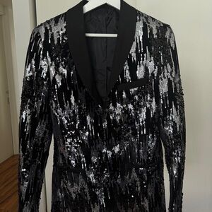 Sequin Black and Silver Blazer
